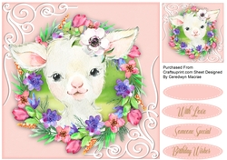 Lamb in a Flower Frame 