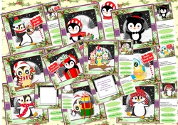 10, Christmas Animal card fronts +2 Inserts