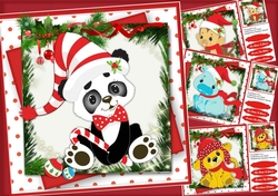 4, Lovely Christmas Animal Card Fronts