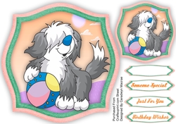 Cute Sheepdog Playing Ball