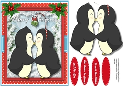 A5 ,Cute Kissing  Penguins