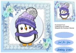 Penguins Blue Wooly Hat