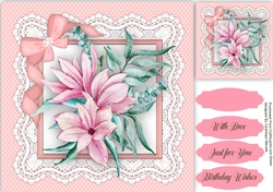 Stunning Magnolias on Lace 