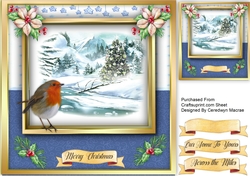 Christmas Scene with Robin