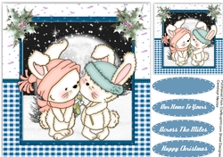 Bunnies Mistletoe Kiss 