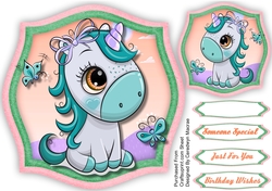 Adorable Aqua Unicorn