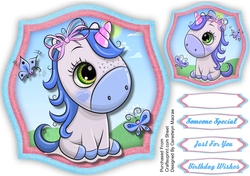 Adorable Blue Unicorn 