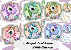 6, Sheet card Fronts , Little Unicorns