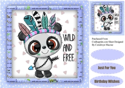 Wild and Free Panda Blue