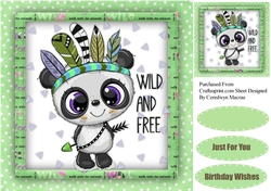 Wild and Free  Panda Green 
