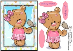 A5, Cute Teddy wiwth Bird