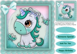 Beautiful Aqua Fantasy Unicorn