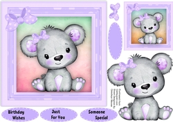 Cute Koala in a Lilac Polka Bow