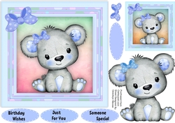 Cute Koala in a Blue Polka Bow 