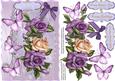 Lovely Lilac and Cream Roses on a Lace Mat