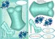 Lovely A5 Basque and Shoes in Aqua