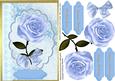 Beautiful Blue Rose on a Brocade Background