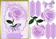 Beautiful Lilac Rose on a Brocade Background