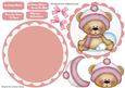 Lovely Easel or Rocker Christmas Bear in Pink