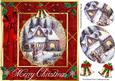 Beautiful Red Christmas Card on Velvet and Gold