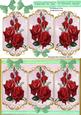 Lovely Triptych Card Front with Red Roses