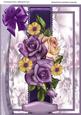 A4 Lovely Deep Maurve Roses and Bttercups