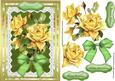 Lovely Yellow Roses on Gold and Green