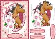 Lovely Cute Horse and Flowers in Pink