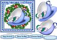 Little Mouse Asleep in a Teacup. Blue
