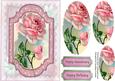 Lovely Pink Roses in a Ornate Frame , Pyramid )