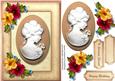 Beautiful Cameo in Cream Frame with Petunias 