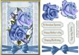 Lovely Blue Roses on a Oval Plaque
