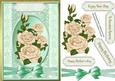 Lovely Cream Roses on a Oval Plaque