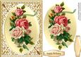 A5 Beautiful Vintage Roses on a Lovely Frame