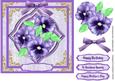 Lovely Lilac Pansys on a Diamond Frame