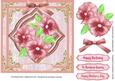 Lovely Pink Pansys on a Diamond Frame 