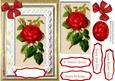 A5 Beautiful Red Roses on Battenburge Lace