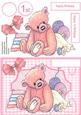 Happy 1st Birthday Raggety Teddy Pink