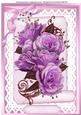 A4 Lovely Lilac Roses on a Scroll 