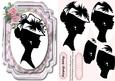 Lovely Silhouette Lady on a Pink Damask Plate