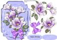 Beautiful Lilac Magnolias on a Damask Plate