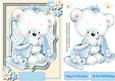 Fluffy Teddys 1st Bierthday , Blue