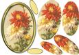 Lovely Pyramid Chrysanthemum in a Gold Oval Frame