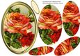 Lovely Deep Orange /red Roses in a Oval Gold Frame