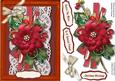 A5 Beautiful Christmas Poinsettia on Lace