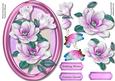 Beautiful Deep Magnolias in a Oval Frame