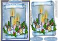 Lovely Candles on a Blue Scroll