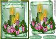 Lovely Candles on a Green Scroll