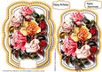 Mixed Roses in a Stitched Frame 