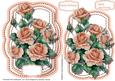 Lovely Peach Roses in a Stirtched Frame
